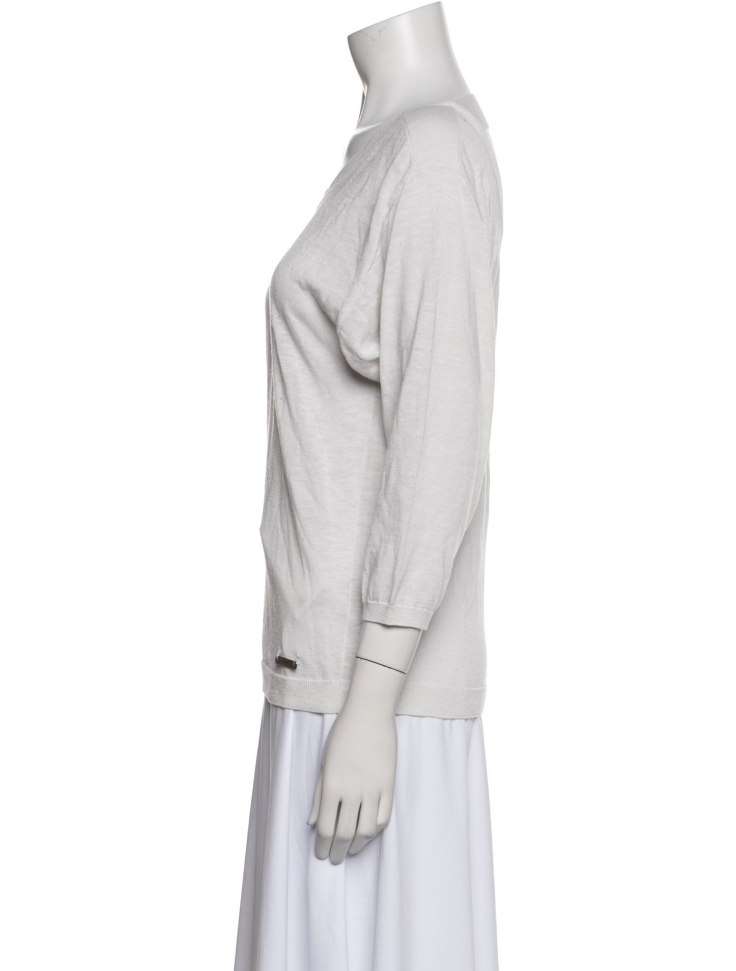 Burberry Scoop Neck Three-Quarter Sleeve T-Shirt