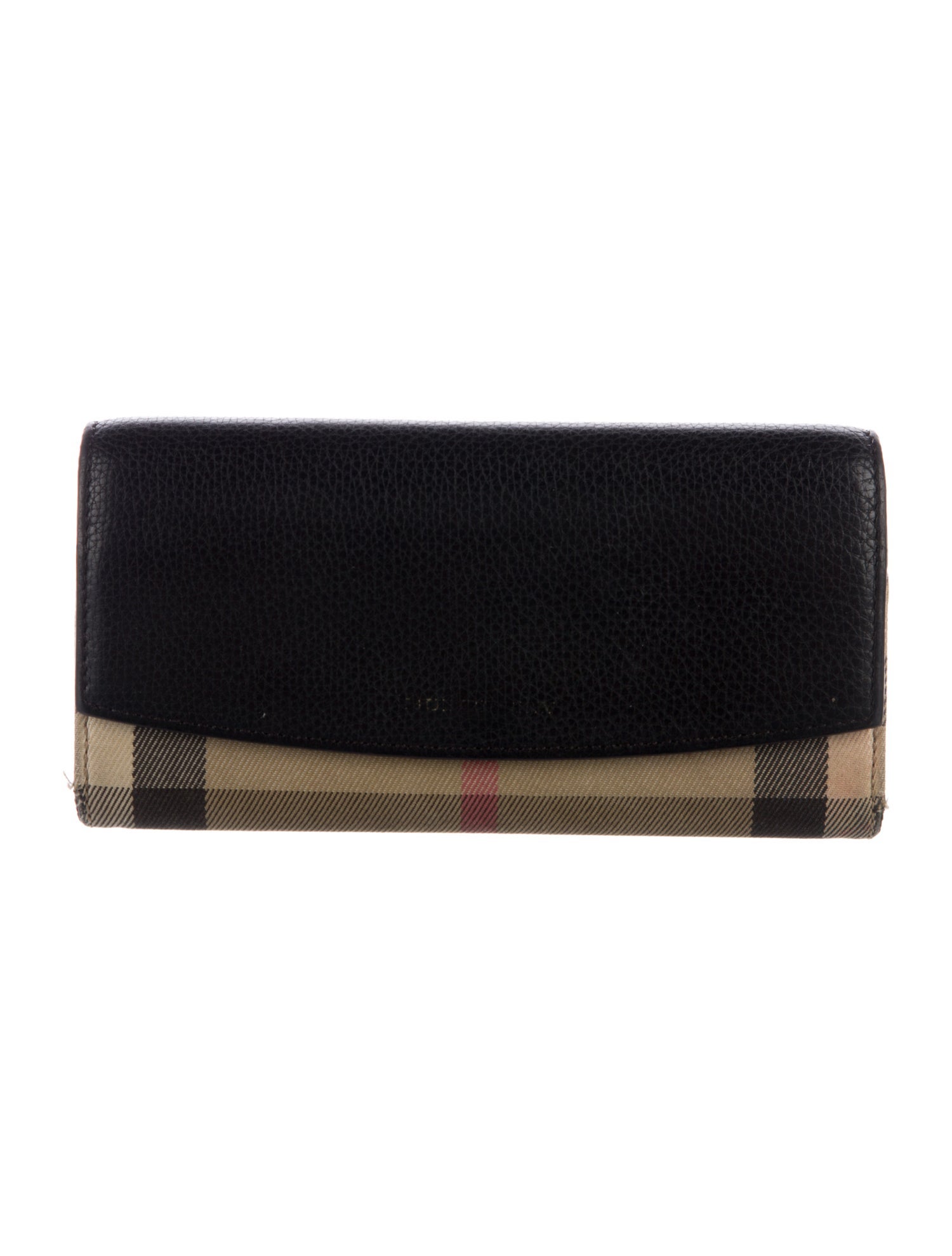 Burberry House Check Pattern Leather Continental Wallet