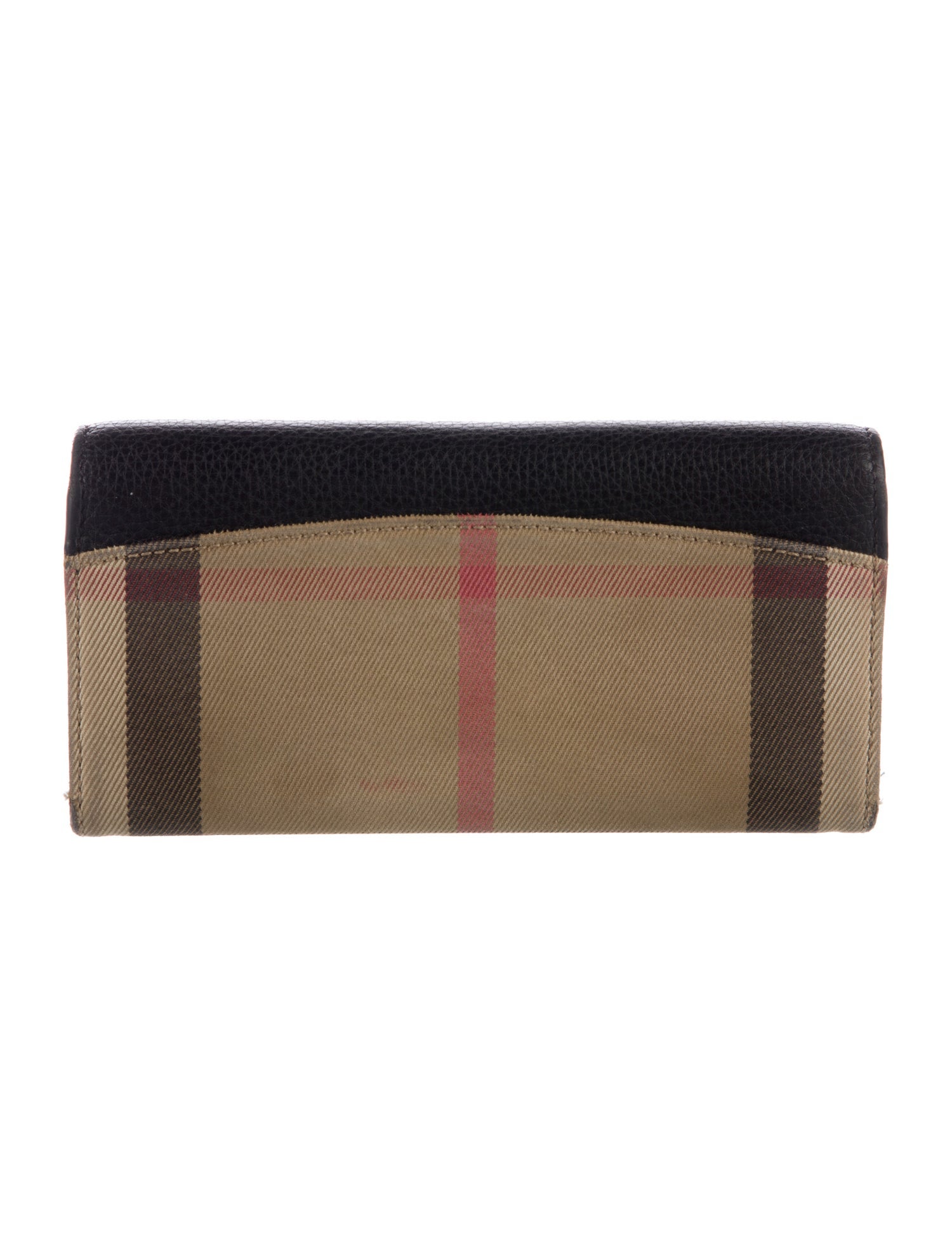 Burberry House Check Pattern Leather Continental Wallet