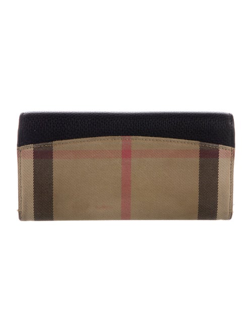 Burberry House Check Pattern Leather Continental Wallet