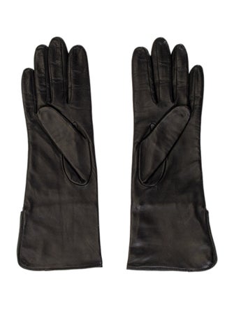 Burberry Black Leather Gloves