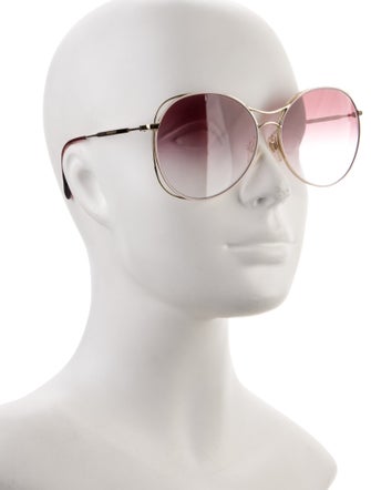 Burberry House Check Pattern Aviator Sunglasses