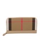 Burberry House Check Pattern Canvas Continental Wallet