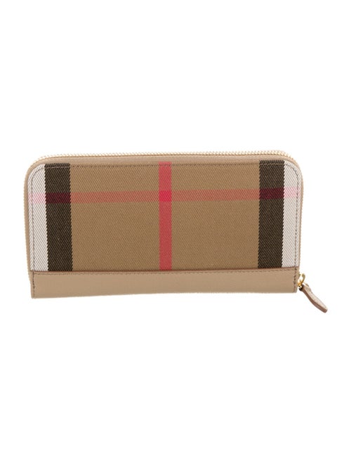 Burberry House Check Pattern Canvas Continental Wallet