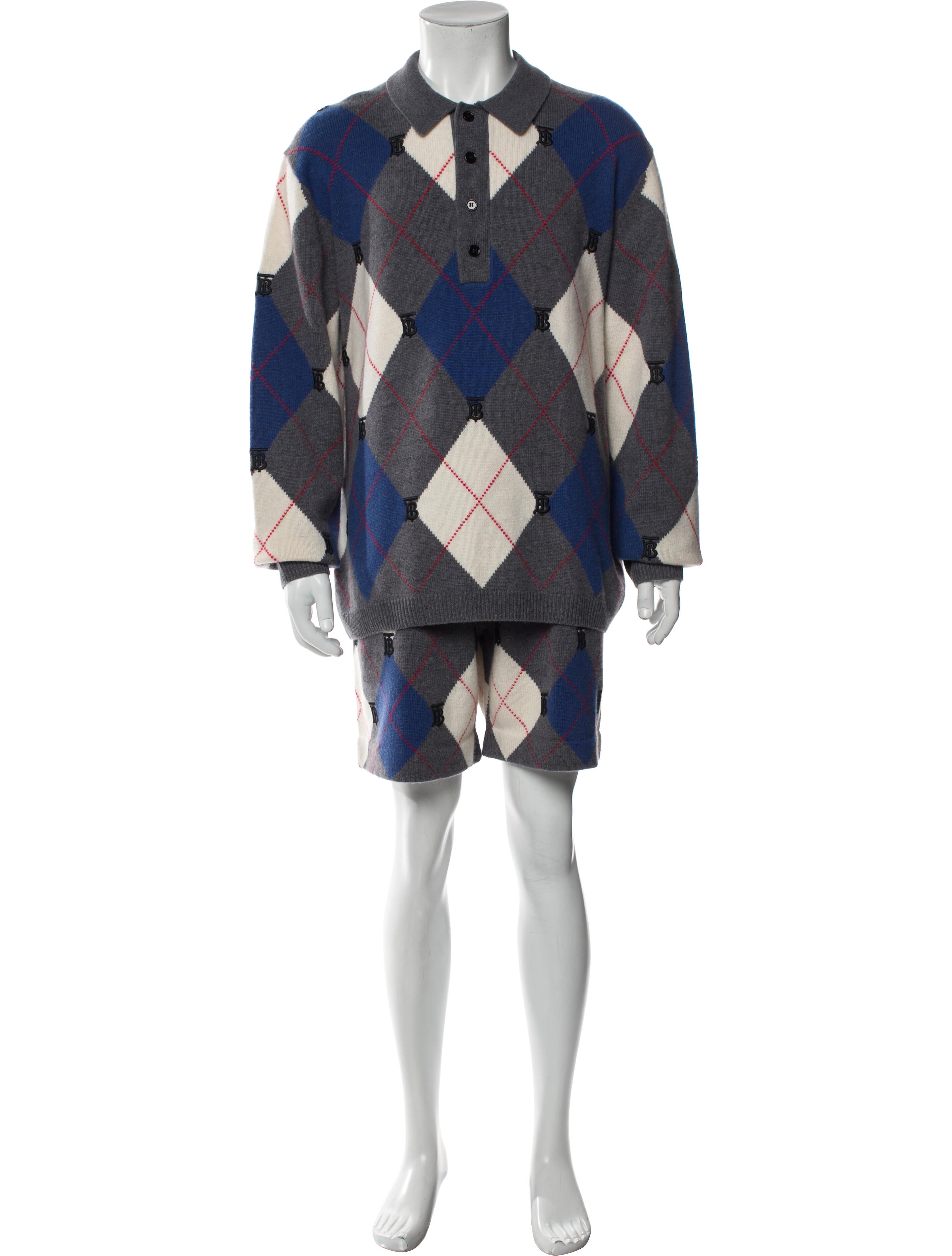Burberry Wool Plaid Print Lounge Set