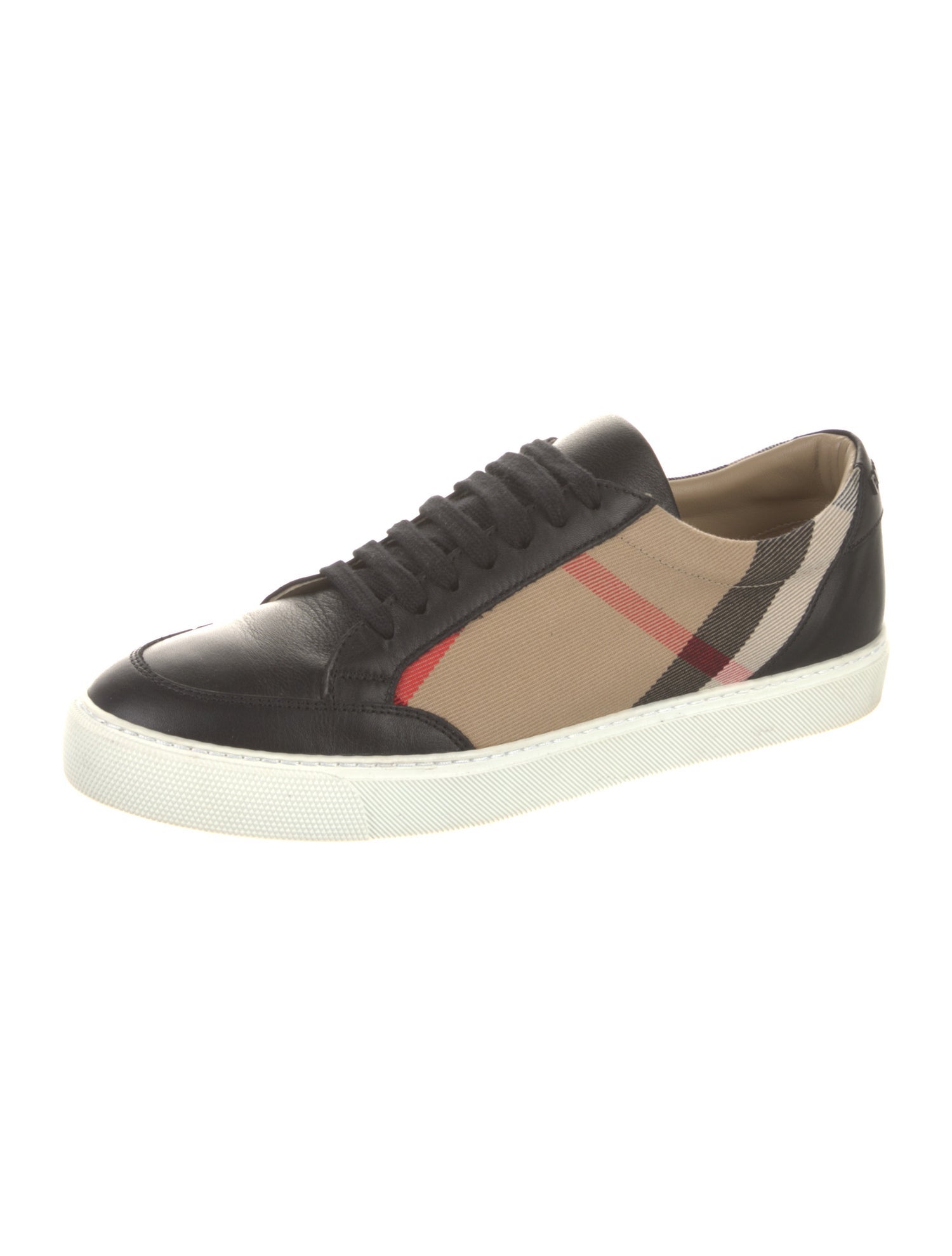 Burberry Nova Check Pattern Leather Sneakers