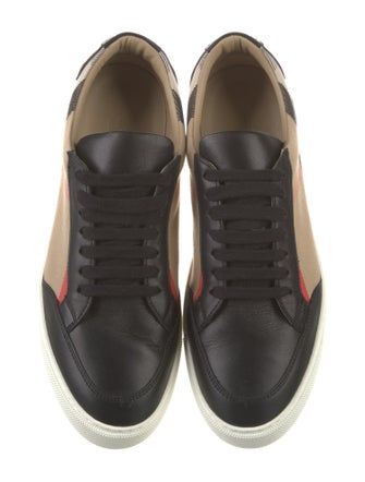 Burberry Nova Check Pattern Leather Sneakers