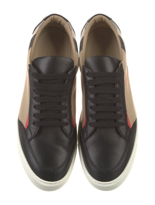 Burberry Nova Check Pattern Leather Sneakers