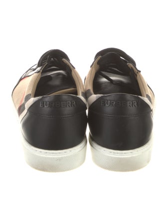 Burberry Nova Check Pattern Leather Sneakers