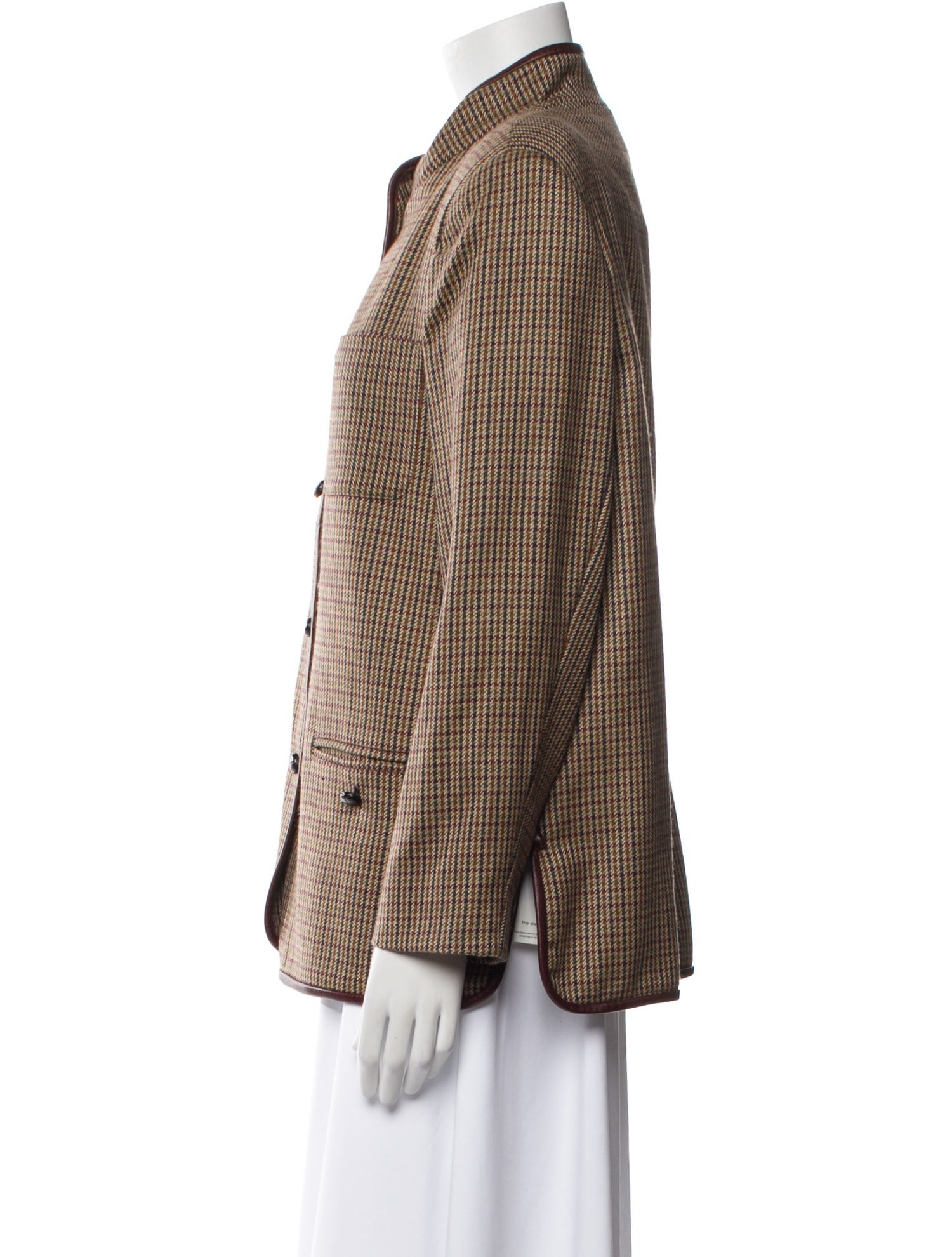 Burberry Wool Houndstooth Print Blazer