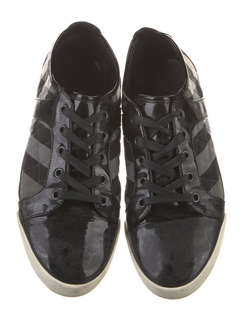 Burberry Nova Check Pattern Patent Leather Sneakers