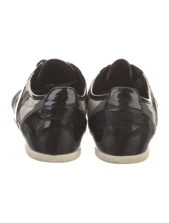 Burberry Nova Check Pattern Patent Leather Sneakers