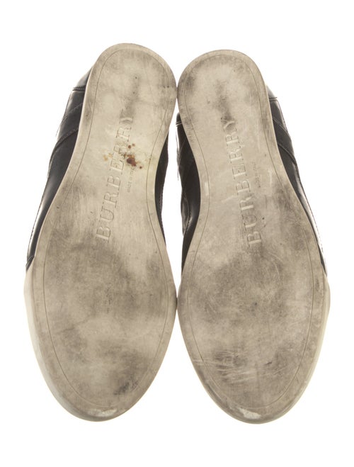 Burberry Nova Check Pattern Patent Leather Sneakers