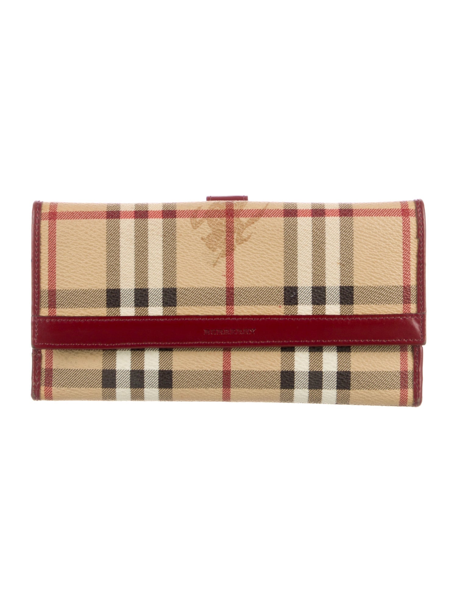 Burberry Vintage Haymarket Check Pattern Continental Wallet