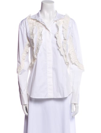 Burberry Long Sleeve Button-Up Top