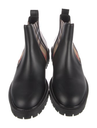 Burberry Nova Check Pattern Leather Chelsea Boots