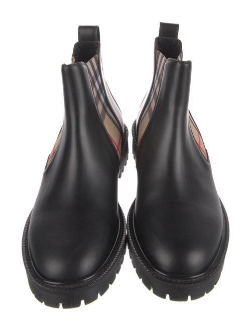 Burberry Nova Check Pattern Leather Chelsea Boots