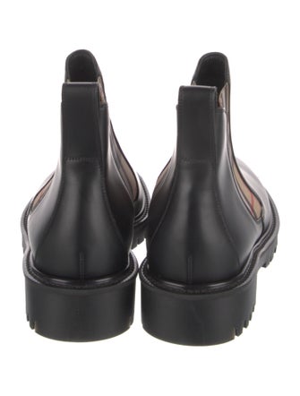 Burberry Nova Check Pattern Leather Chelsea Boots