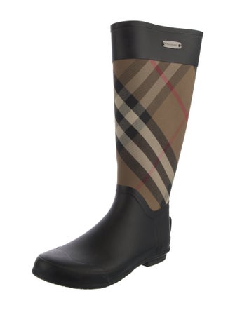 Burberry House Check Pattern Rubber Rain Boots