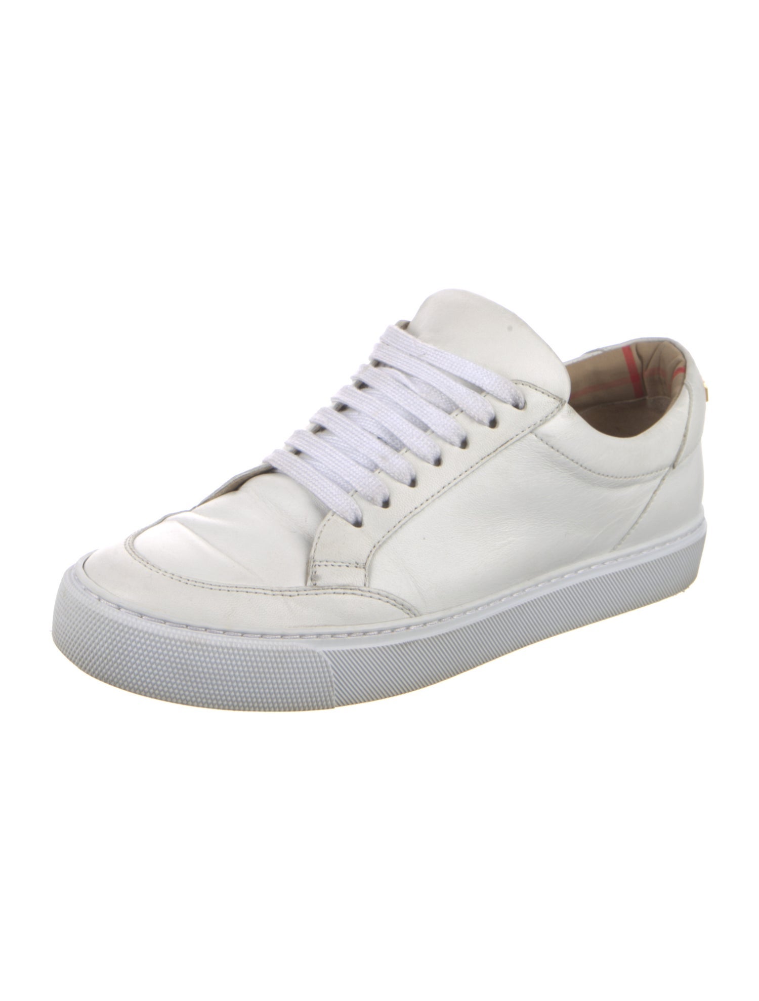 Burberry House Check Pattern Leather Sneakers