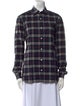 Burberry Plaid Print Long Sleeve Button-Up Top