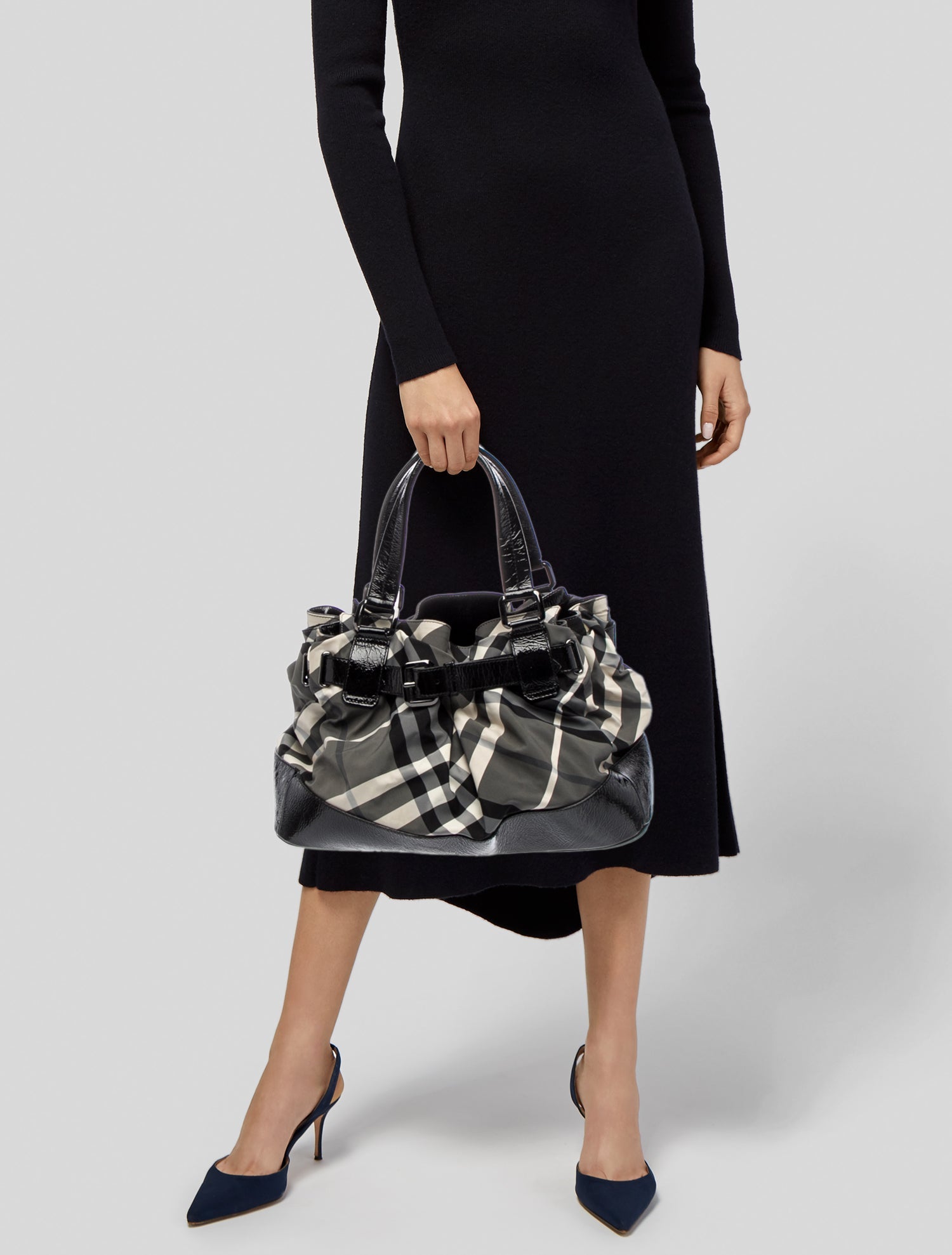 Burberry Beat Check Top Handle Bag