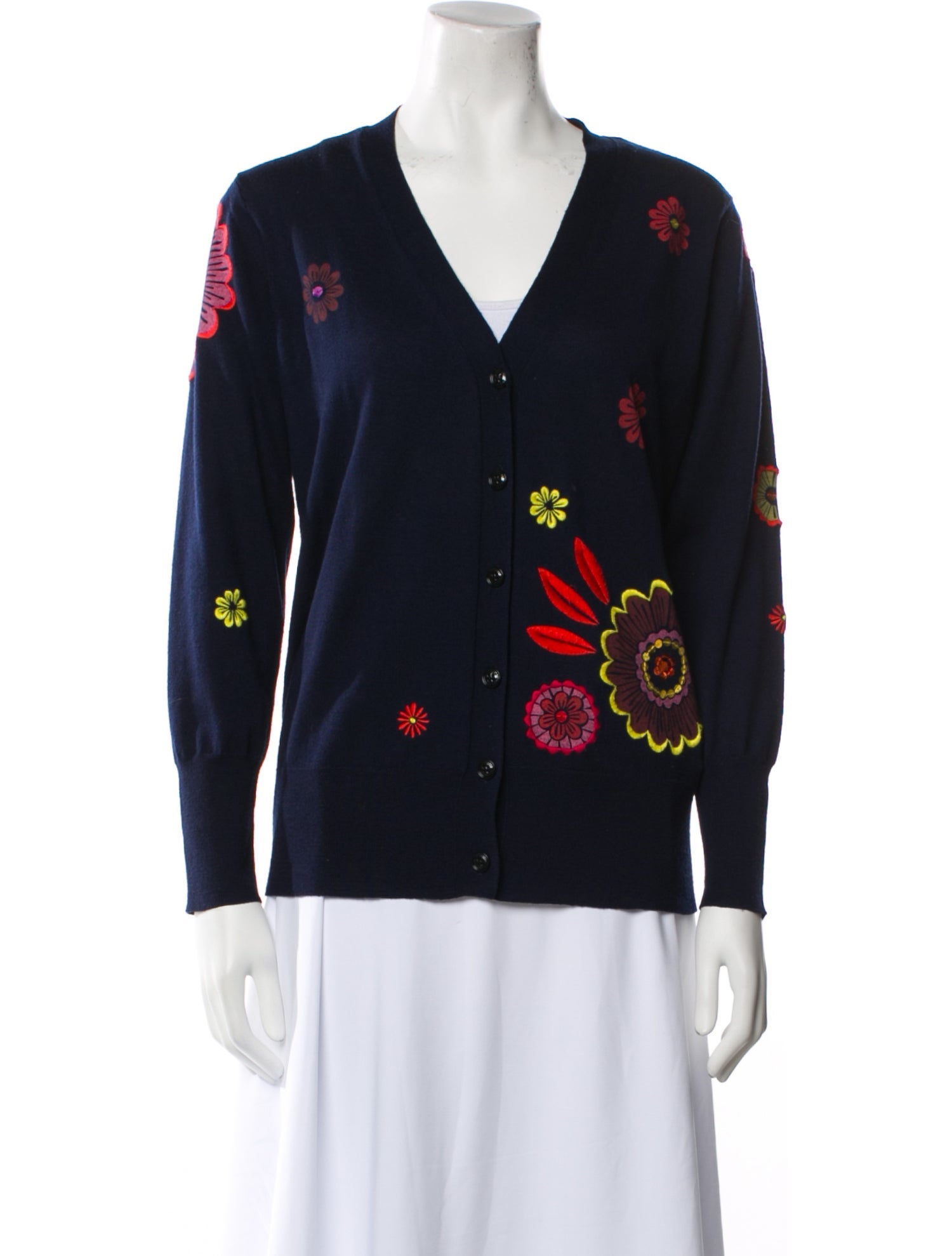 Burberry Merino Wool Floral Print Sweater