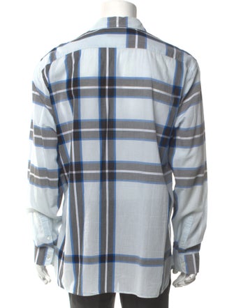 Burberry Plaid Print Long Sleeve Shirt
