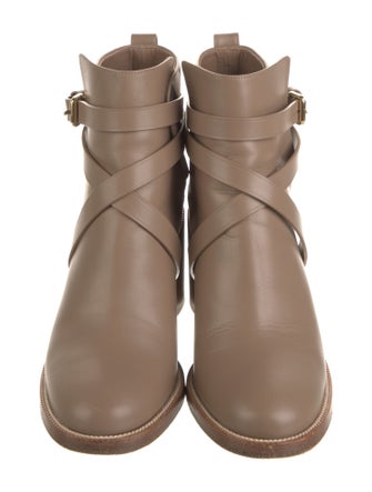 Burberry Nova Check Pattern Leather Chelsea Boots