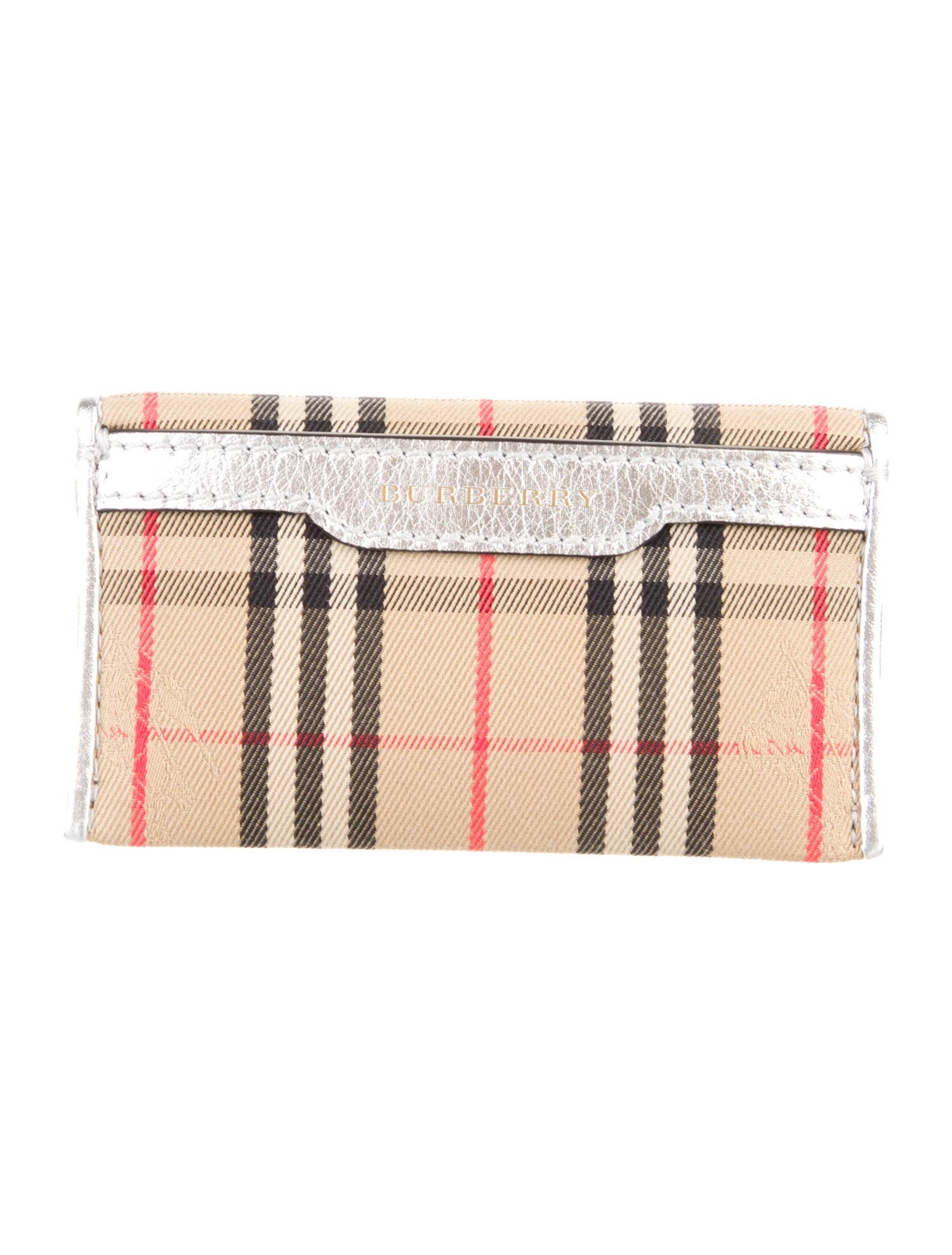 Burberry Canvas Plaid Print Pouch w/ Tags