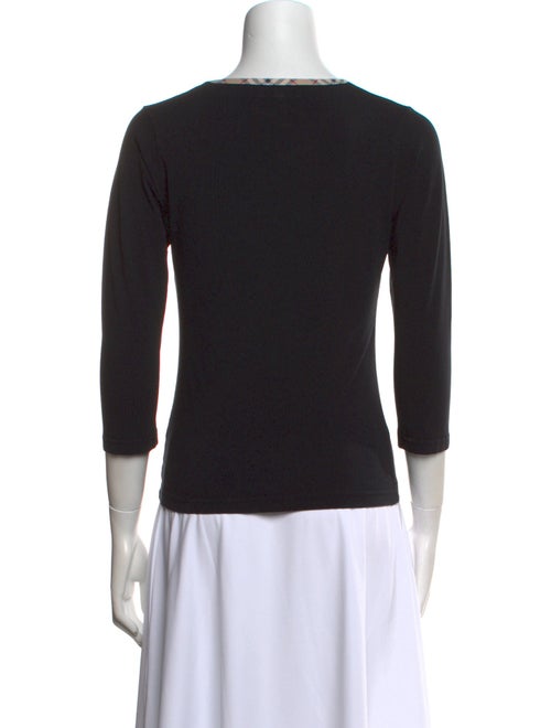 Burberry London Scoop Neck Three-Quarter Sleeve Top