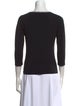 Burberry London Scoop Neck Three-Quarter Sleeve Top