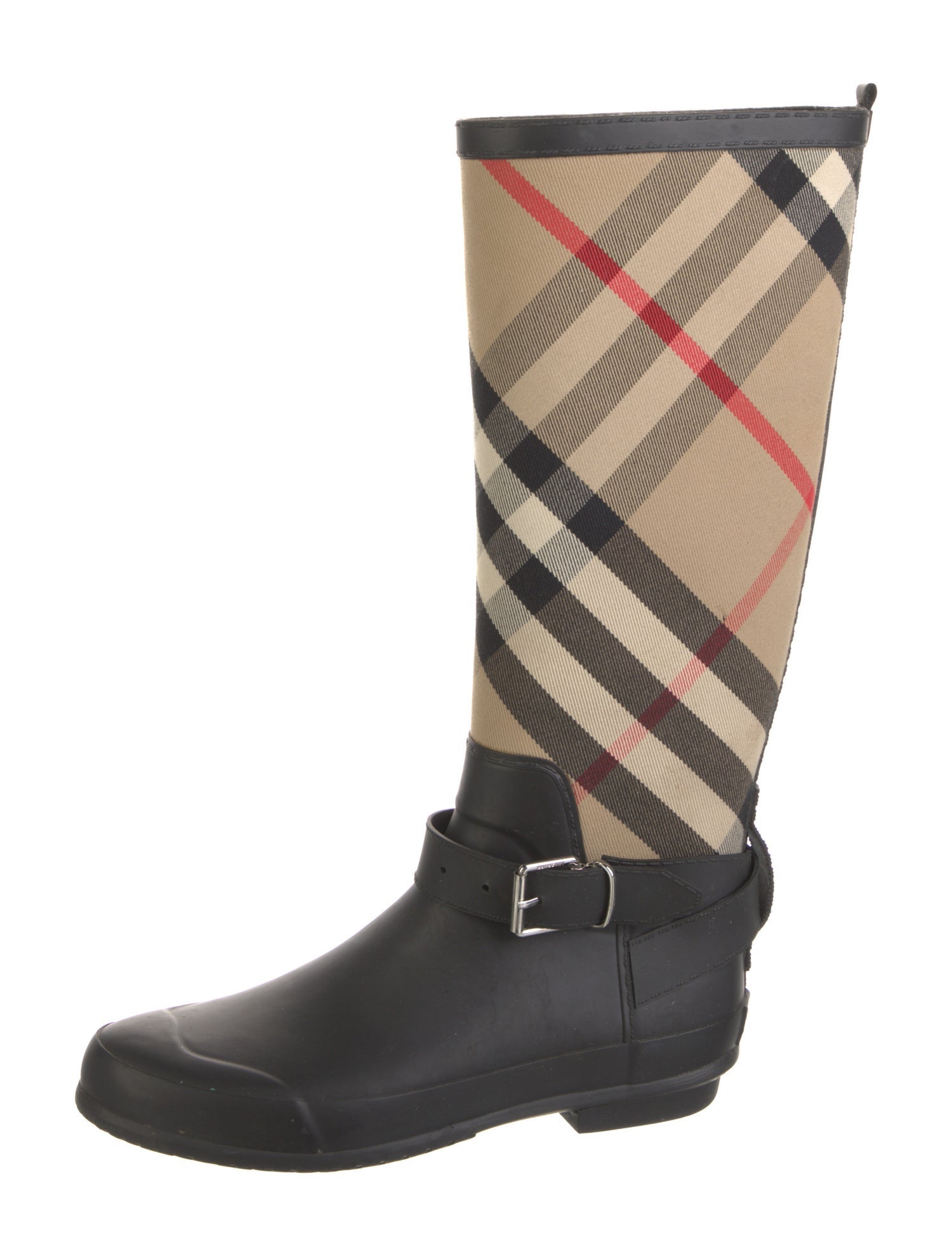 Burberry House Check Pattern Rubber Rain Boots