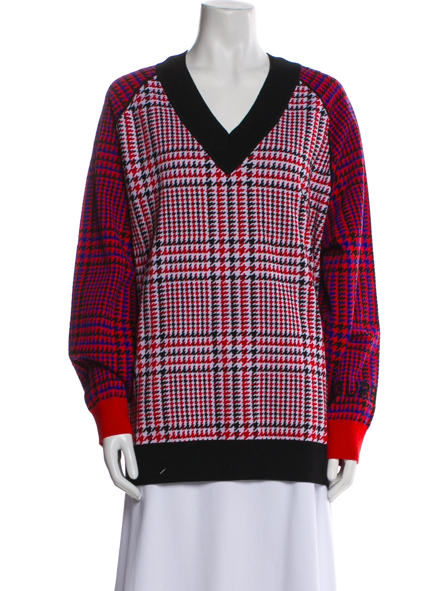 Burberry Merino Wool Plaid Print Sweater
