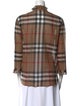Burberry Plaid Print Mock Neck Blouse