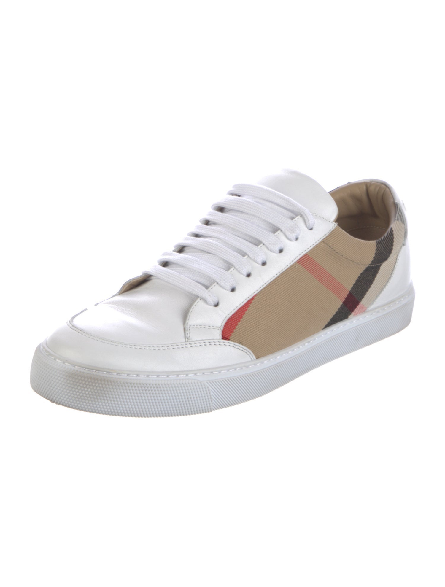 Burberry House Check Pattern Leather Sneakers