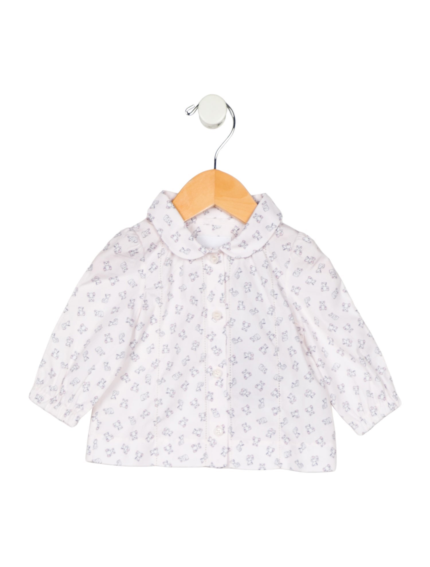 Burberry Infant Girls' Patterned Long Sleeve Button Up Shirt w/Tags