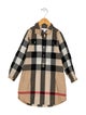 Burberry Girls' Patterned Long Sleeve Shirt Dress