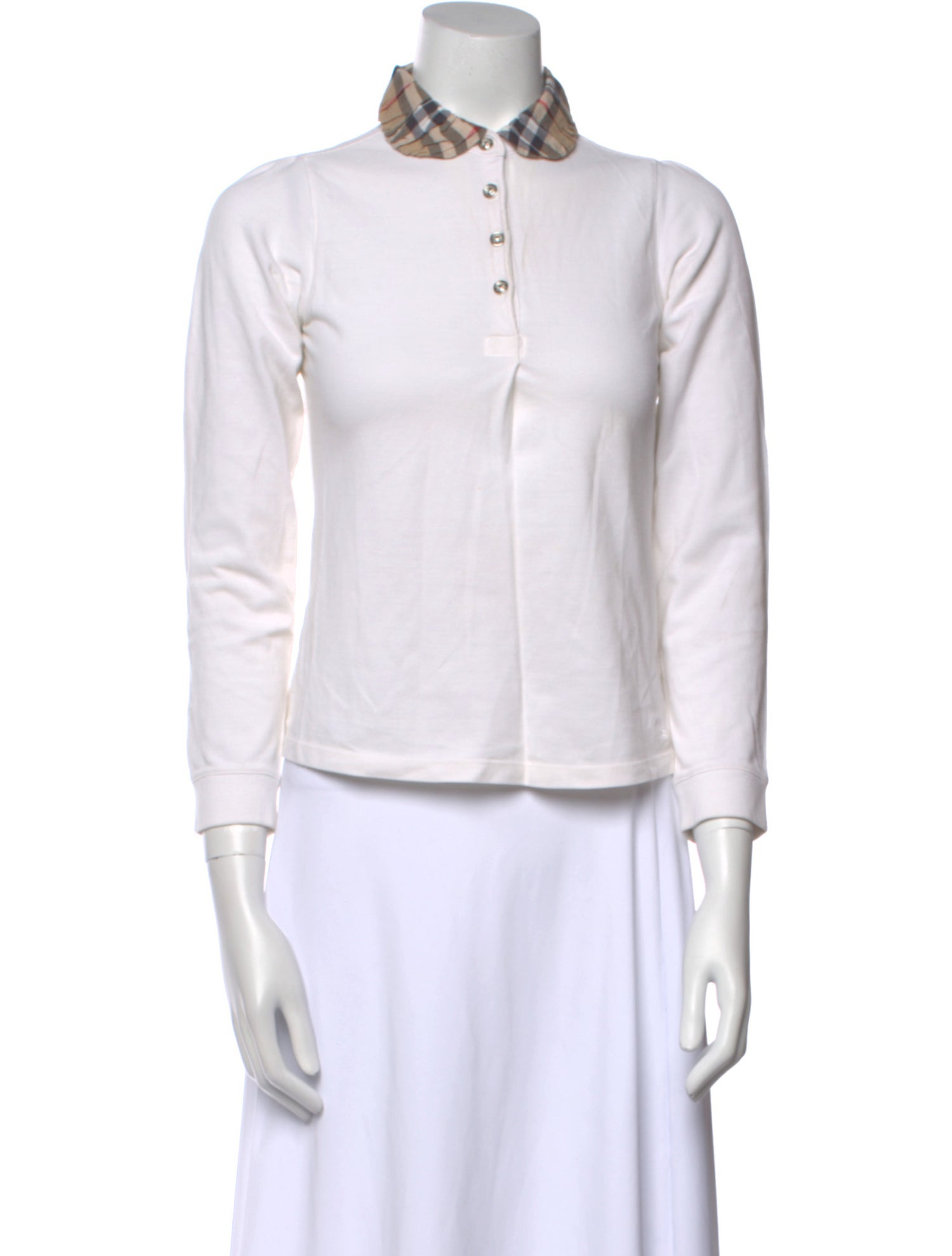 Burberry Kids Nova Trim Long Sleeve Top