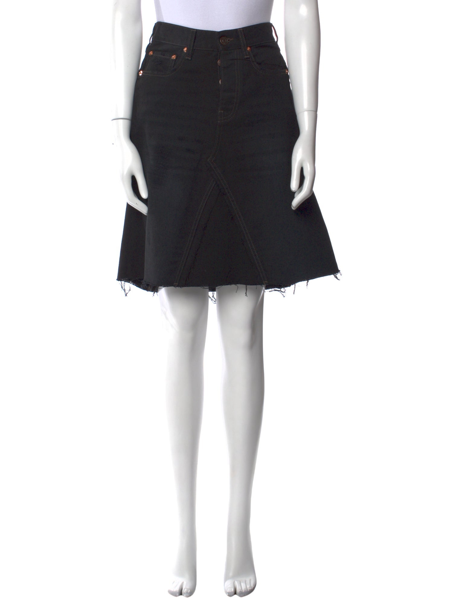 Balenciaga Raw-Edge Trim Knee-Length Skirt