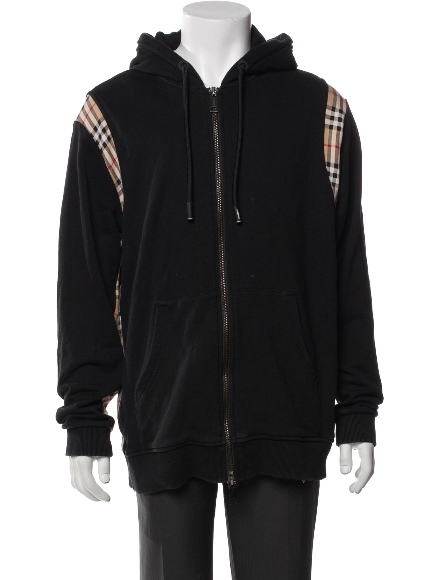 Burberry House Check Pattern V-Neck Hoodie