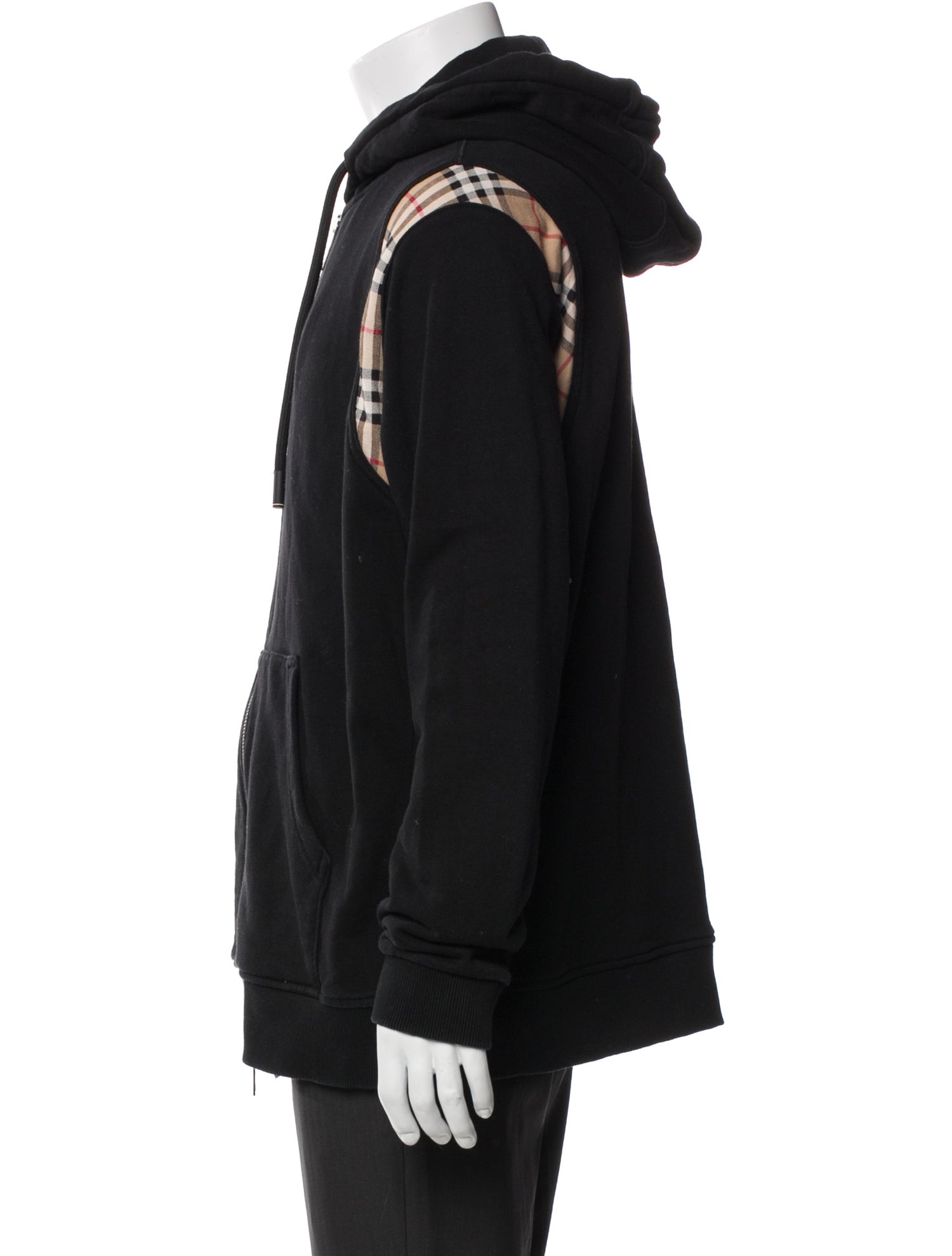 Burberry House Check Pattern V-Neck Hoodie