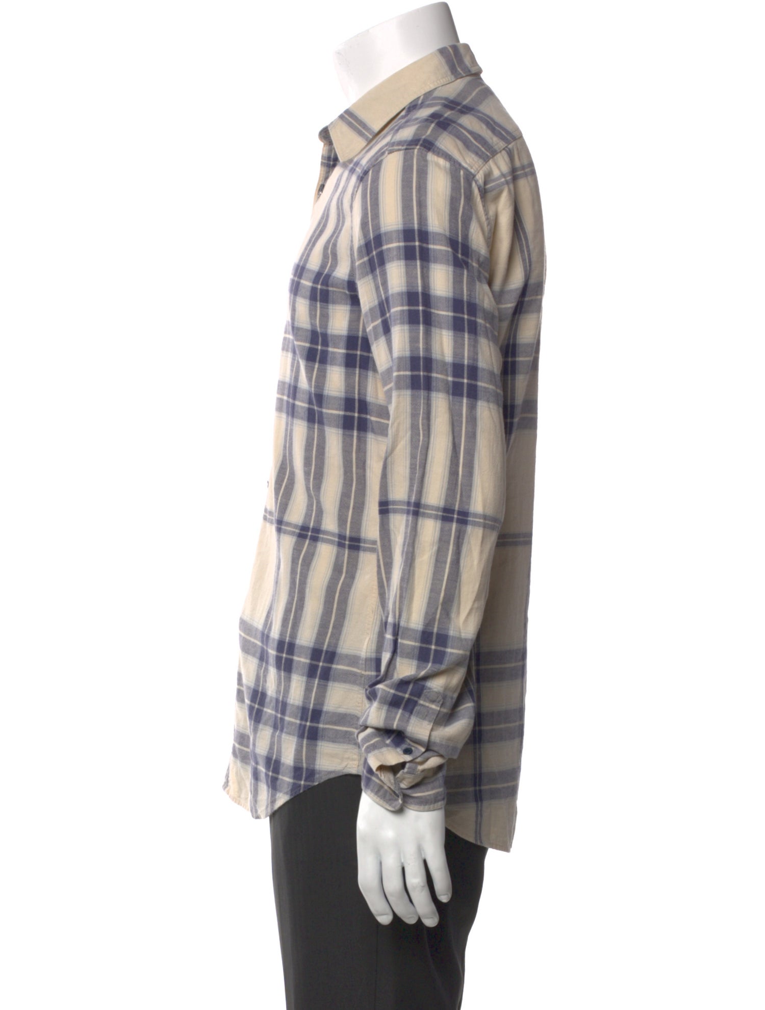 Burberry Plaid Print Long Sleeve Shirt