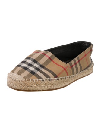 Burberry Canvas Plaid Print Espadrilles