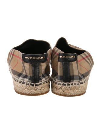 Burberry Canvas Plaid Print Espadrilles