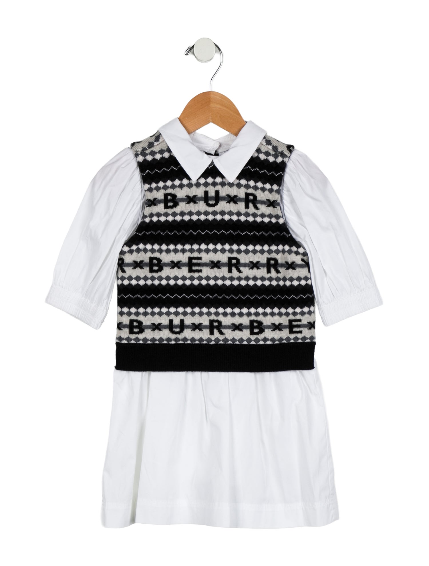 Burberry Girls' Sibilla Fair Isle Combo Dress w/Tags