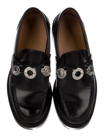 Burberry Leather Studded Accents Loafers