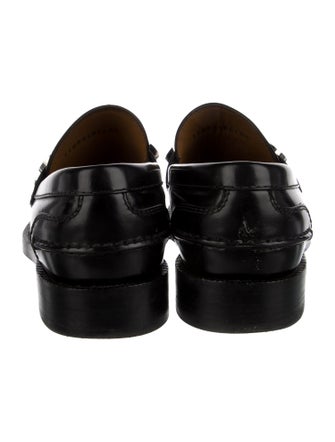 Burberry Leather Studded Accents Loafers