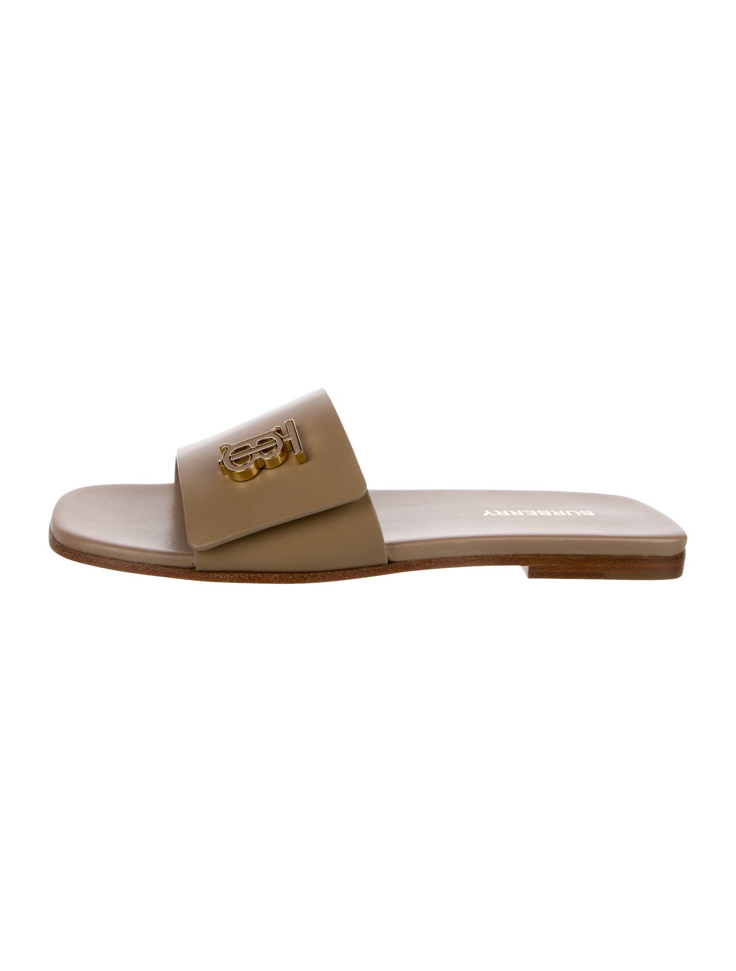 Burberry TB Monogram Leather Slides