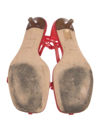 Burberry Leather T-Strap Sandals